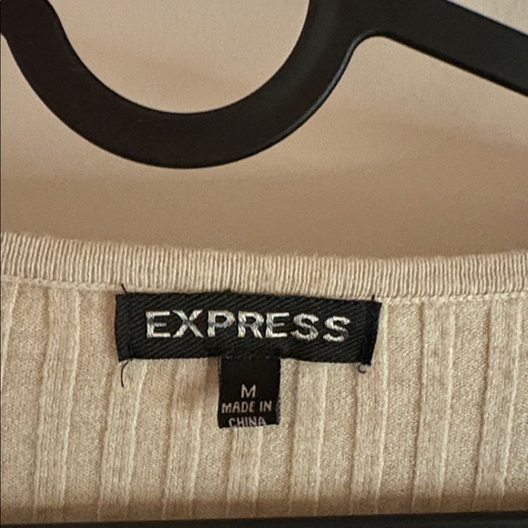 NWOT Express Beige Ribbed Cardigan - Picture 2 of 4